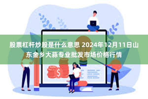 股票杠杆炒股是什么意思 2024年12月11日山东金乡大蒜专业批发市场价格行情