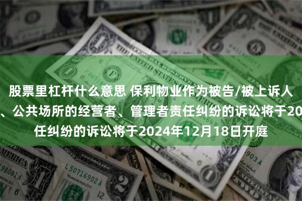 股票里杠杆什么意思 保利物业作为被告/被上诉人的1起涉及经营场所、公共场所的经营者、管理者责任纠纷的诉讼将于2024年12月18日开庭